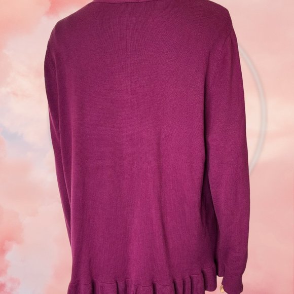 Joan’s Rivers Womens Set Sweater-Vest Large Stretch Burgundy Cotton Fabric - Picture 2 of 14